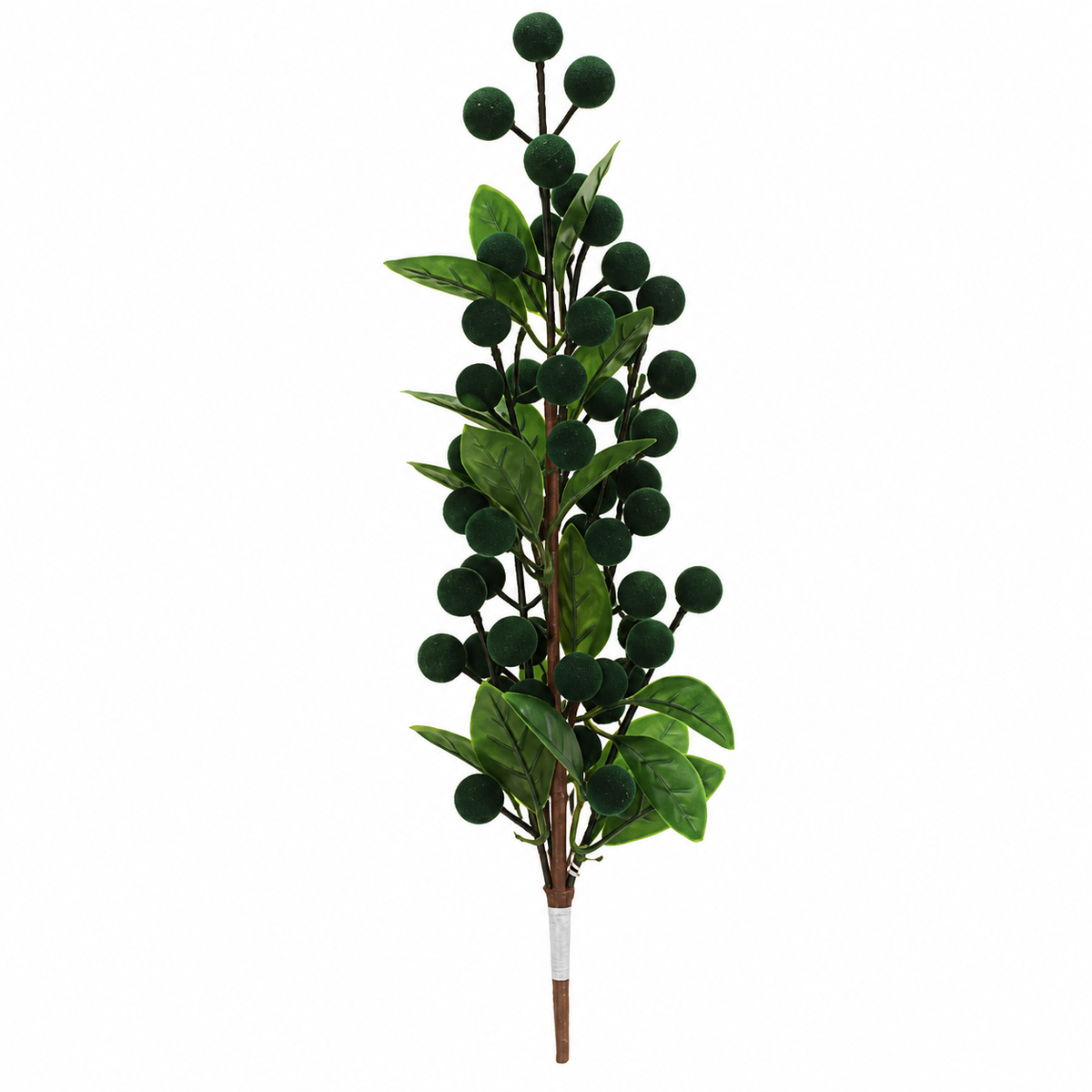 Pick Natalizio con Bacche in Velluto Verde Scuro