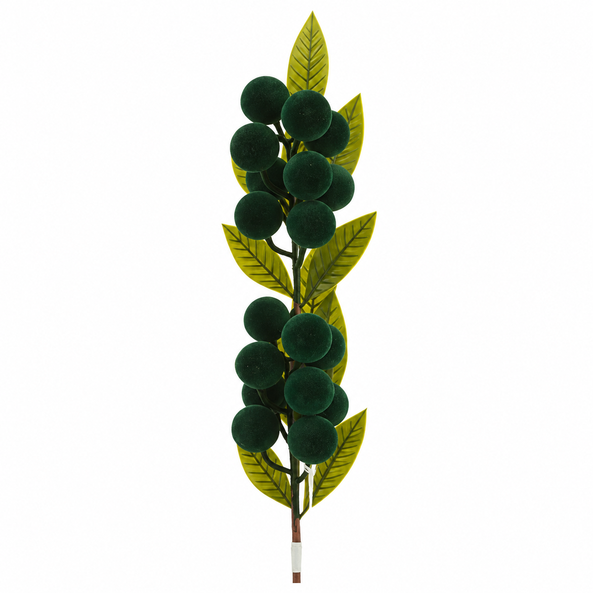 Pick Natalizio con Bacche in Velluto Verde Scuro