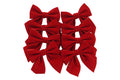 Set 8 Fiocchi Natalizi Rossi in Velluto 10x12 cm