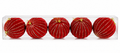 Set 5 Palline Natalizie Rosse 10 cm con Decoro Oro