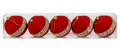 Set 5 Palline Natalizie Rosse 10 cm con Decoro Glitter