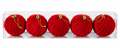 Set 5 Palline Natalizie Rosse in Velluto 10 cm