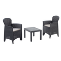 Salottino Giardino 2 Poltrone + Tavolino in Polipropilene - Set Akita Linea Rattan