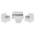 Salotto Giardino con Divano 2 Posti, 2 Poltrone e Tavolino - Set Como Rattan
