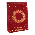 Busta Regalo Natalizia Bordeaux Floccata Merry Christmas | Varie Misure