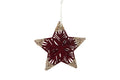 Appendino Natalizio Stella Bordeaux in Velluto con Glitter