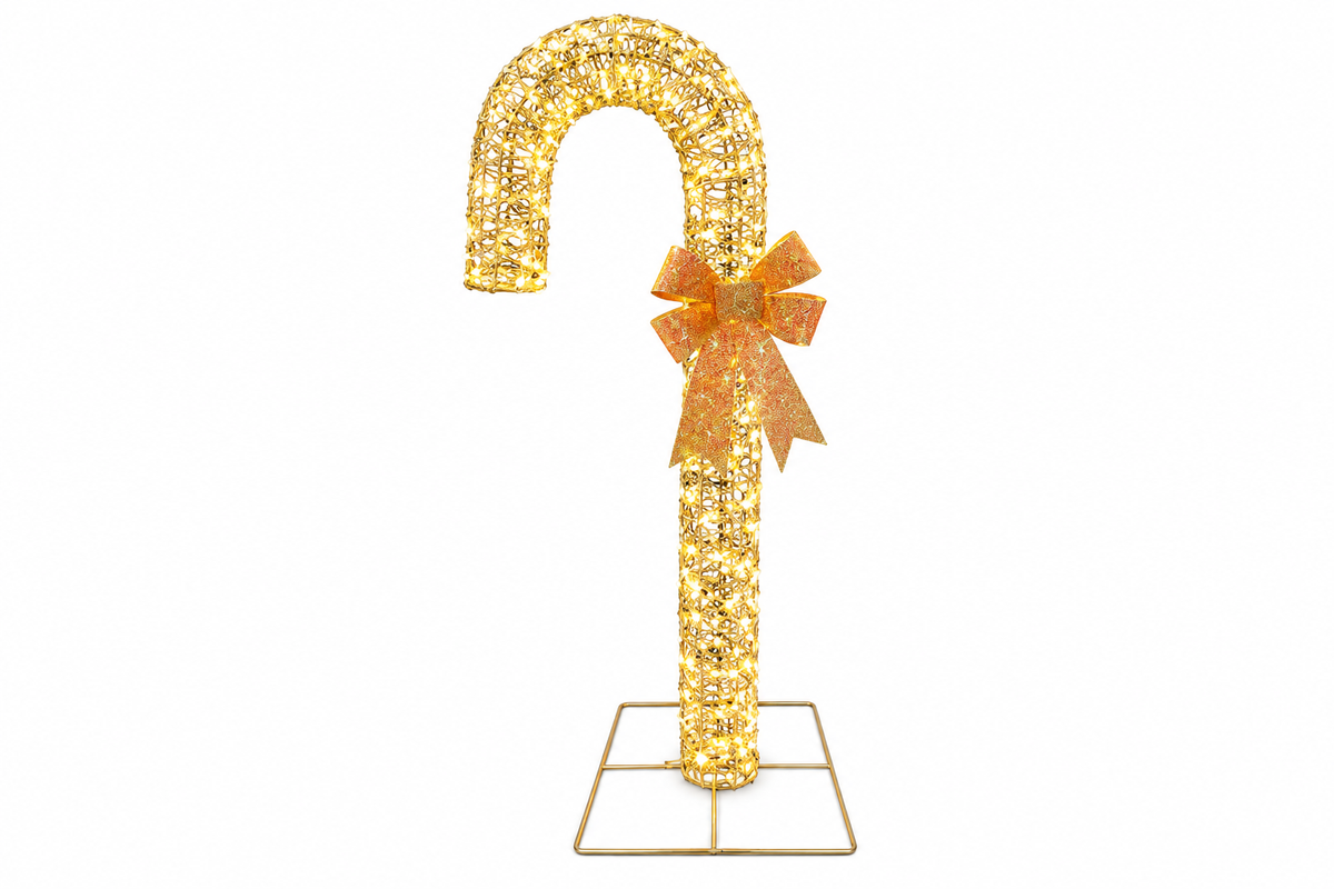 Candy Cane Luminoso Oro 100 cm 960 LED Bianco Caldo