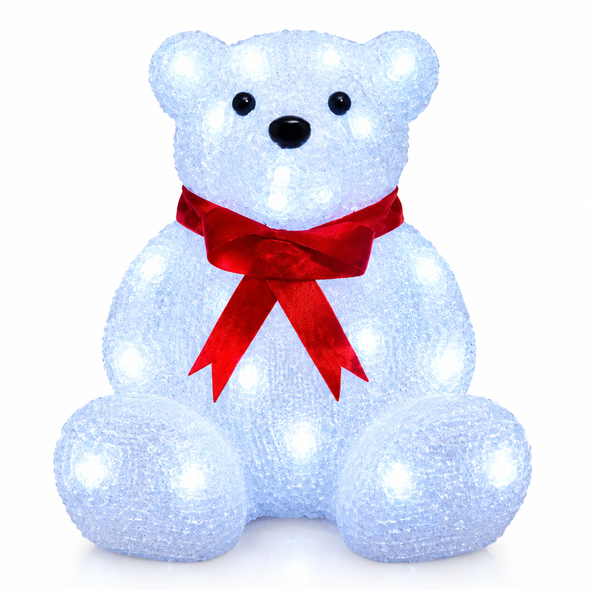Orsetto Natalizio Luminoso 24 LED Bianco Freddo