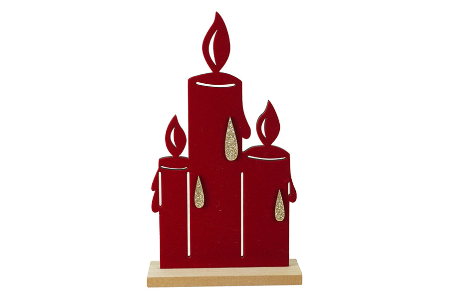 Candele in Legno Rossa
