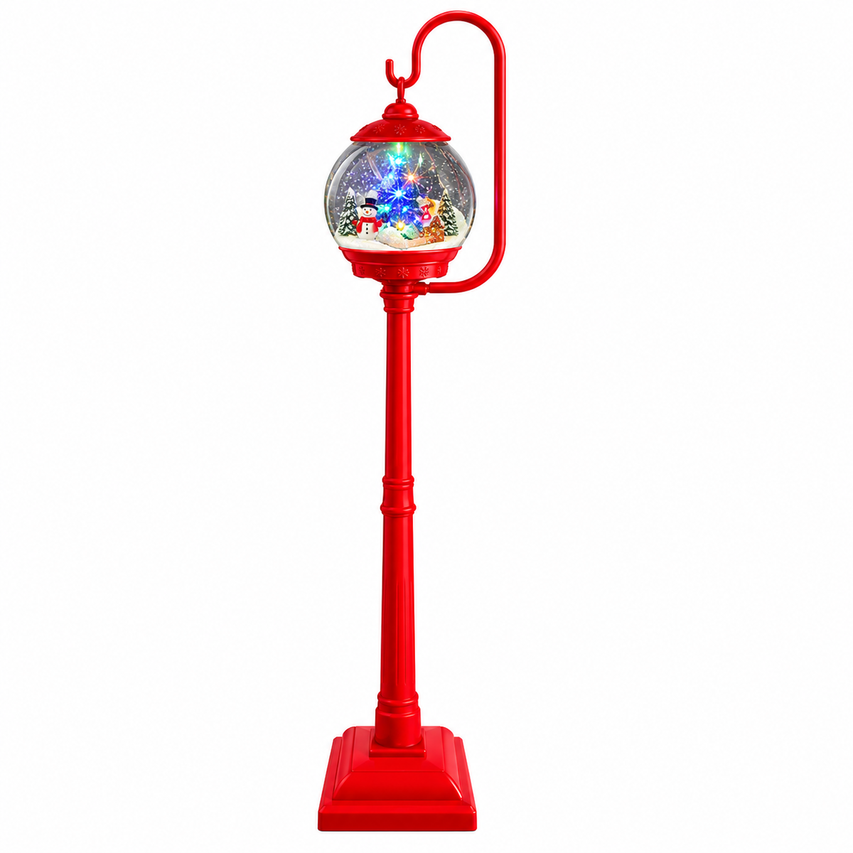Lampione Natalizio LED con Musica e Neve 172 cm a Batteria