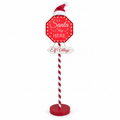 Cartello Natalizio LED Santa Stop Here 176 cm a Batteria