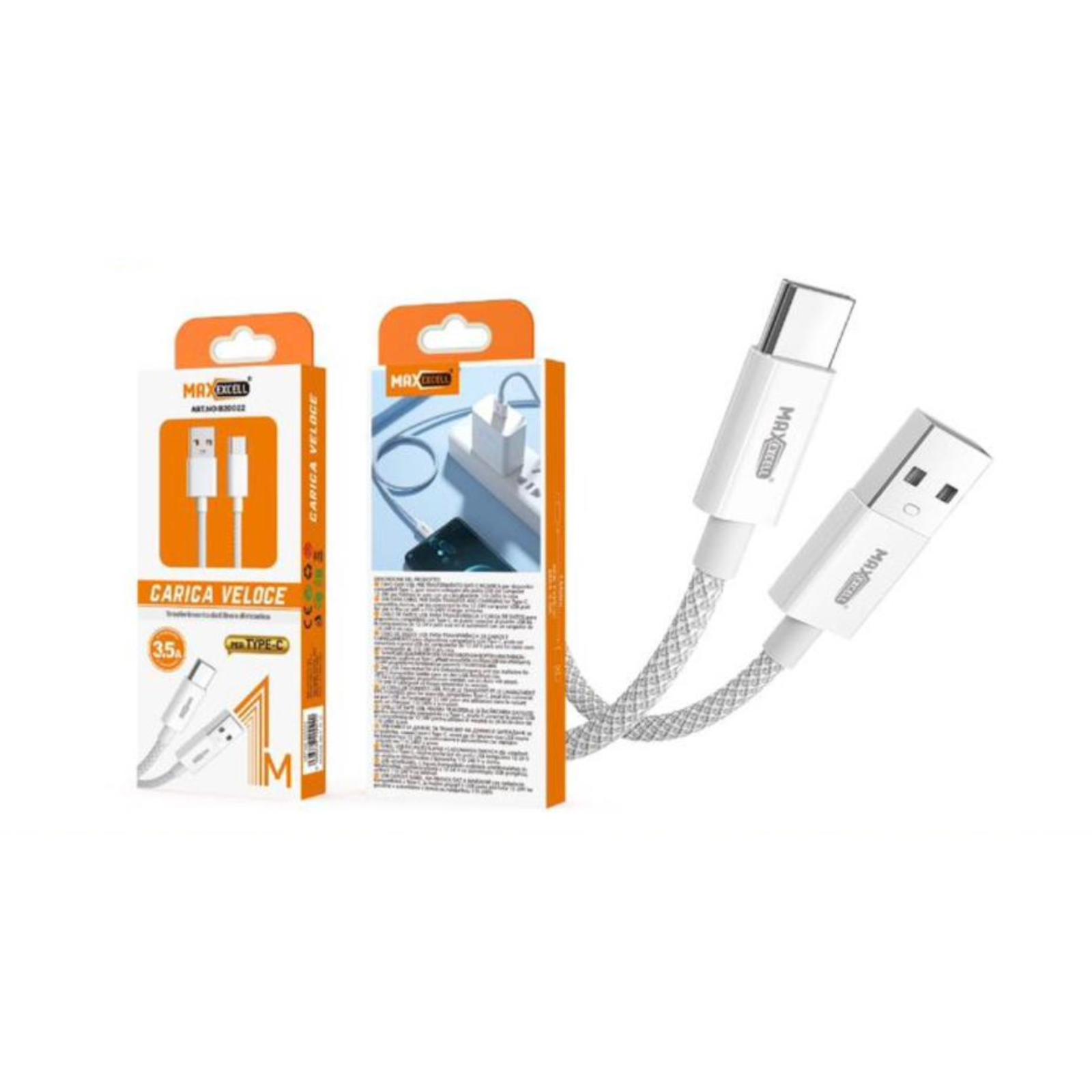 Cavo Max Excell Type-C 3.5A Bianco