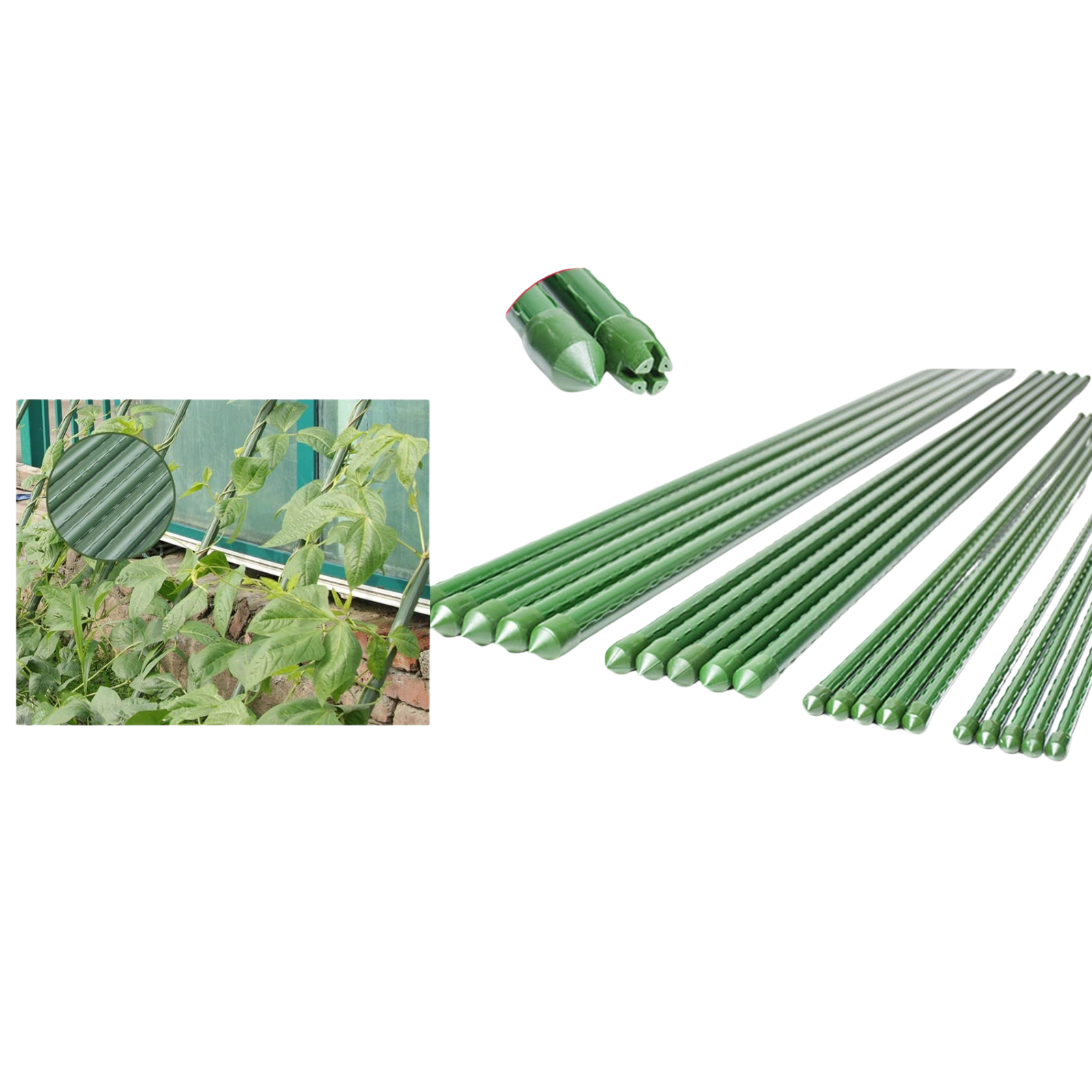 Tutori per Piante in Acciaio Plastificato Verde