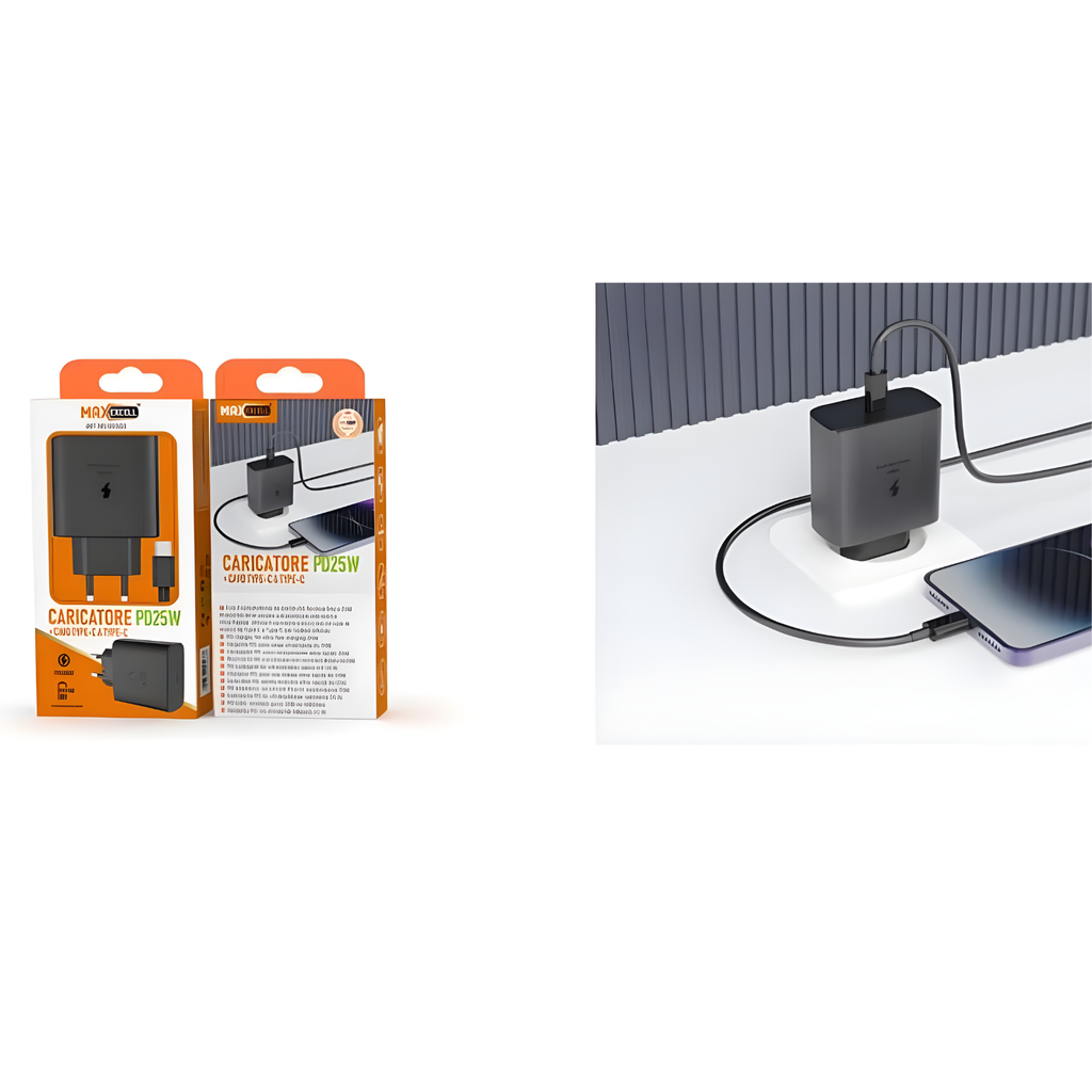 Kit Caricatore PD 25W USB-C + Cavo USB-C/USB-C