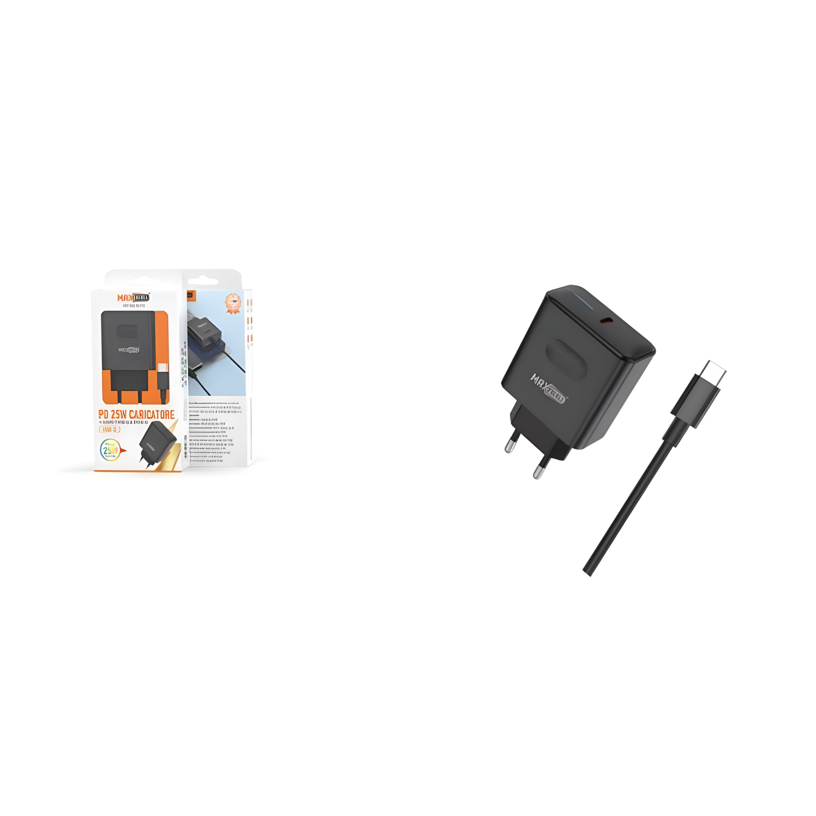 Kit Caricatore Maxexcell PD+QC 25W con Cavo USB-C