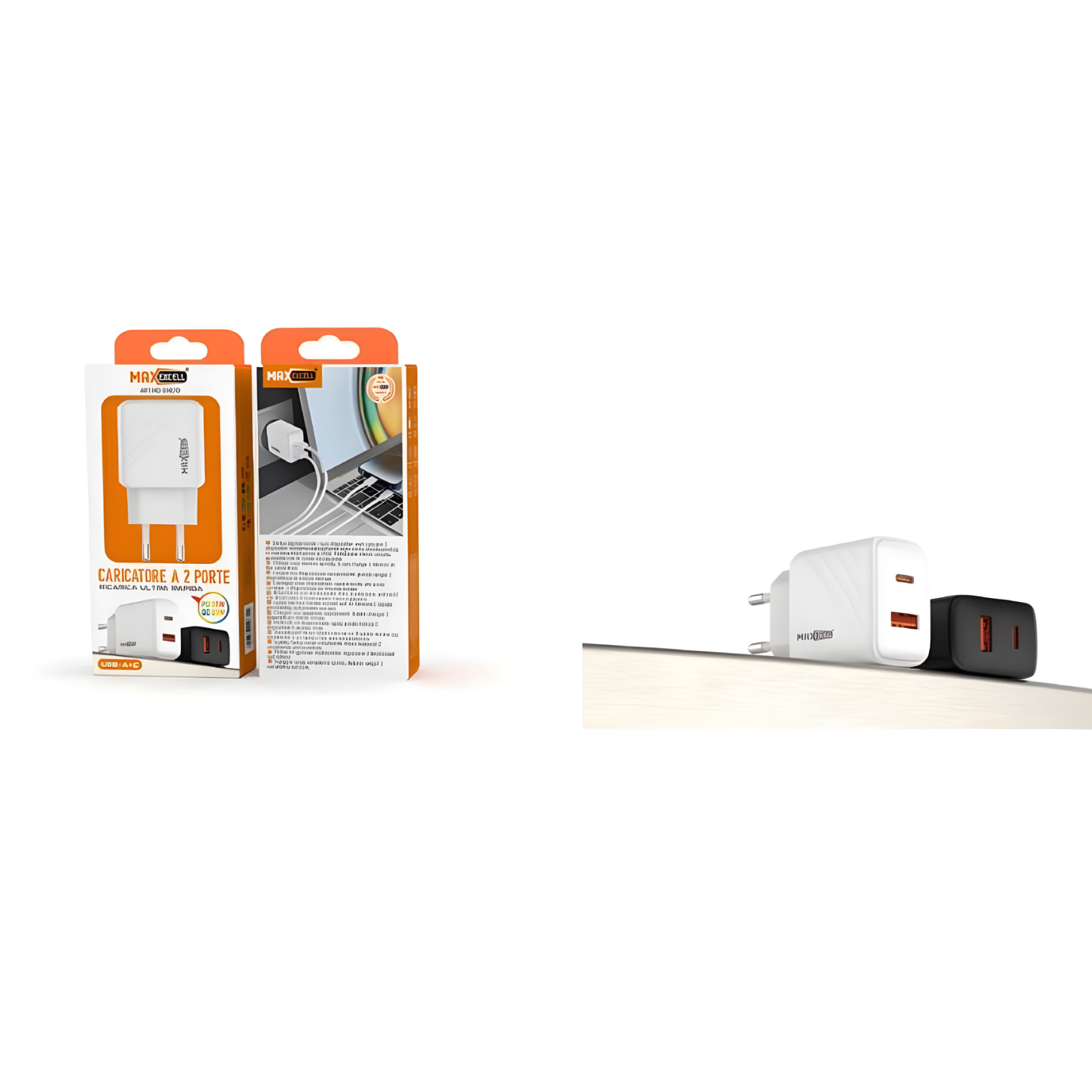 Caricatore Maxexcell PD 25W/35W + QC 3.0 20W Dual USB