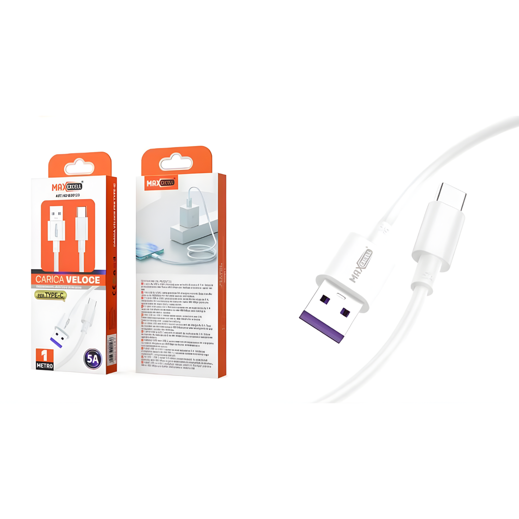 Cavo USB Type-C Max Excell 5A Ricarica Veloce