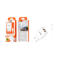 Kit Caricatore 2 USB 5V 2.1A + Cavo Lightning per iPhone