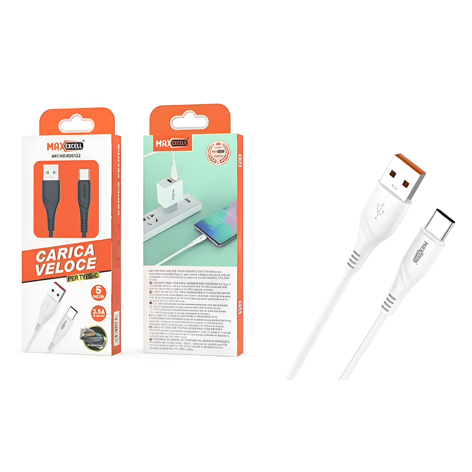 Cavo USB Type-C Max Excell 3.5A Ricarica Veloce