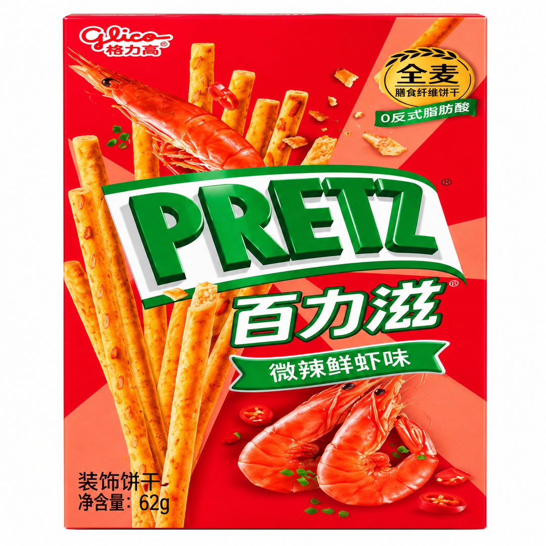 Bastoncini Gusto Gambero Leggermente Piccante (62 g) - Glico Pretz