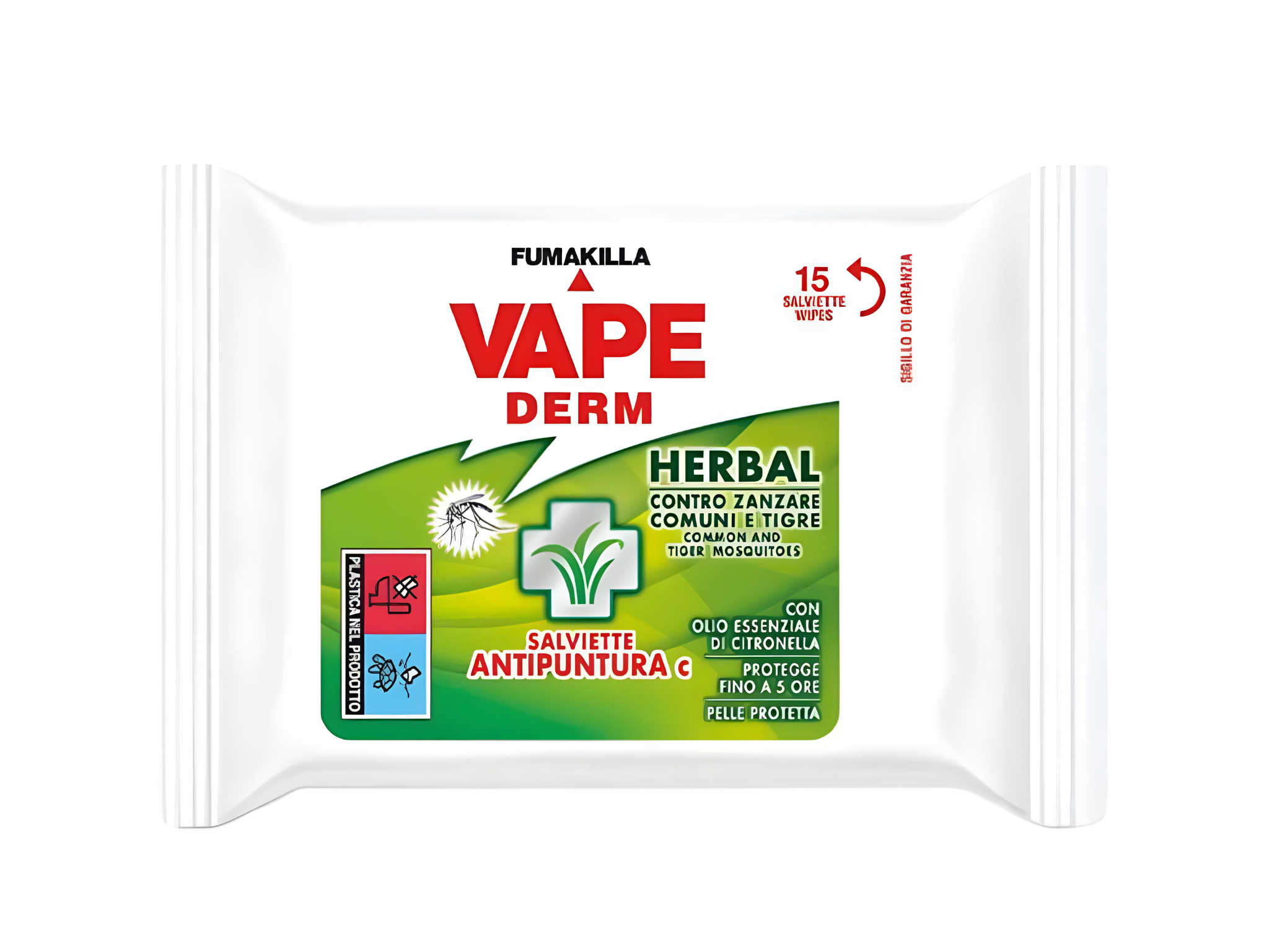 Vape Derm Herbal Salviette Antipuntura Antizanzare