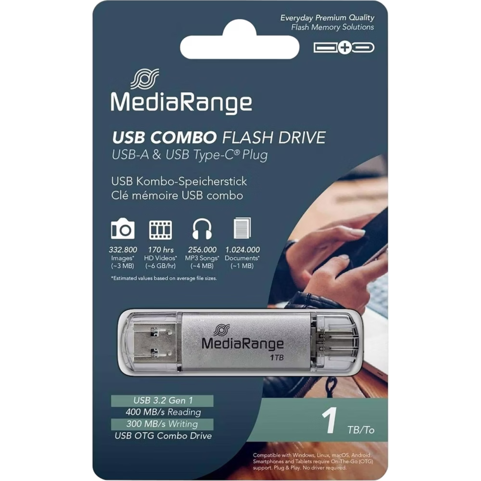 Chiavetta USB - Mediarange Combo Type-C 512GB