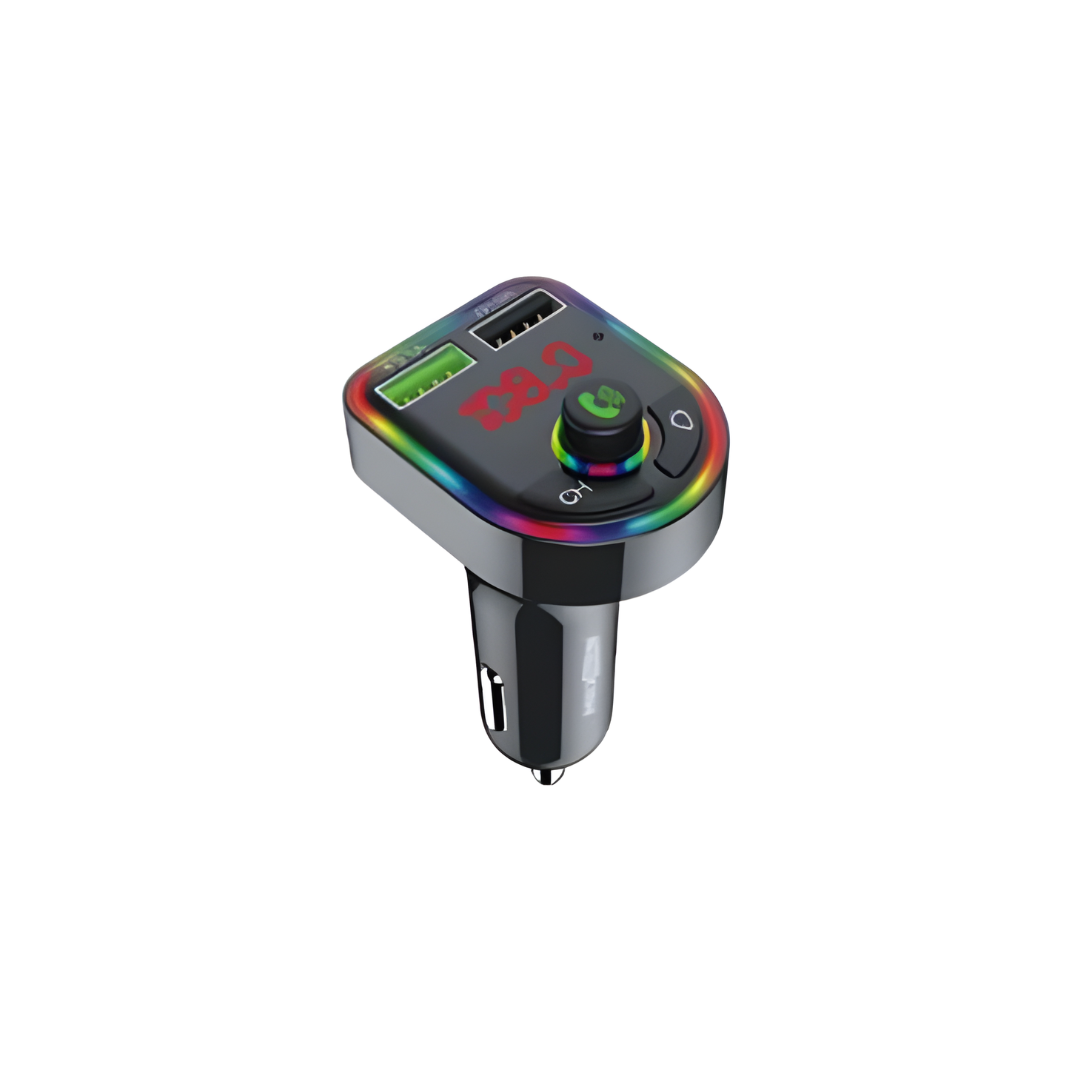 Trasmettitore Bluetooth Auto FM Doppia USB 3.1A LED RGB