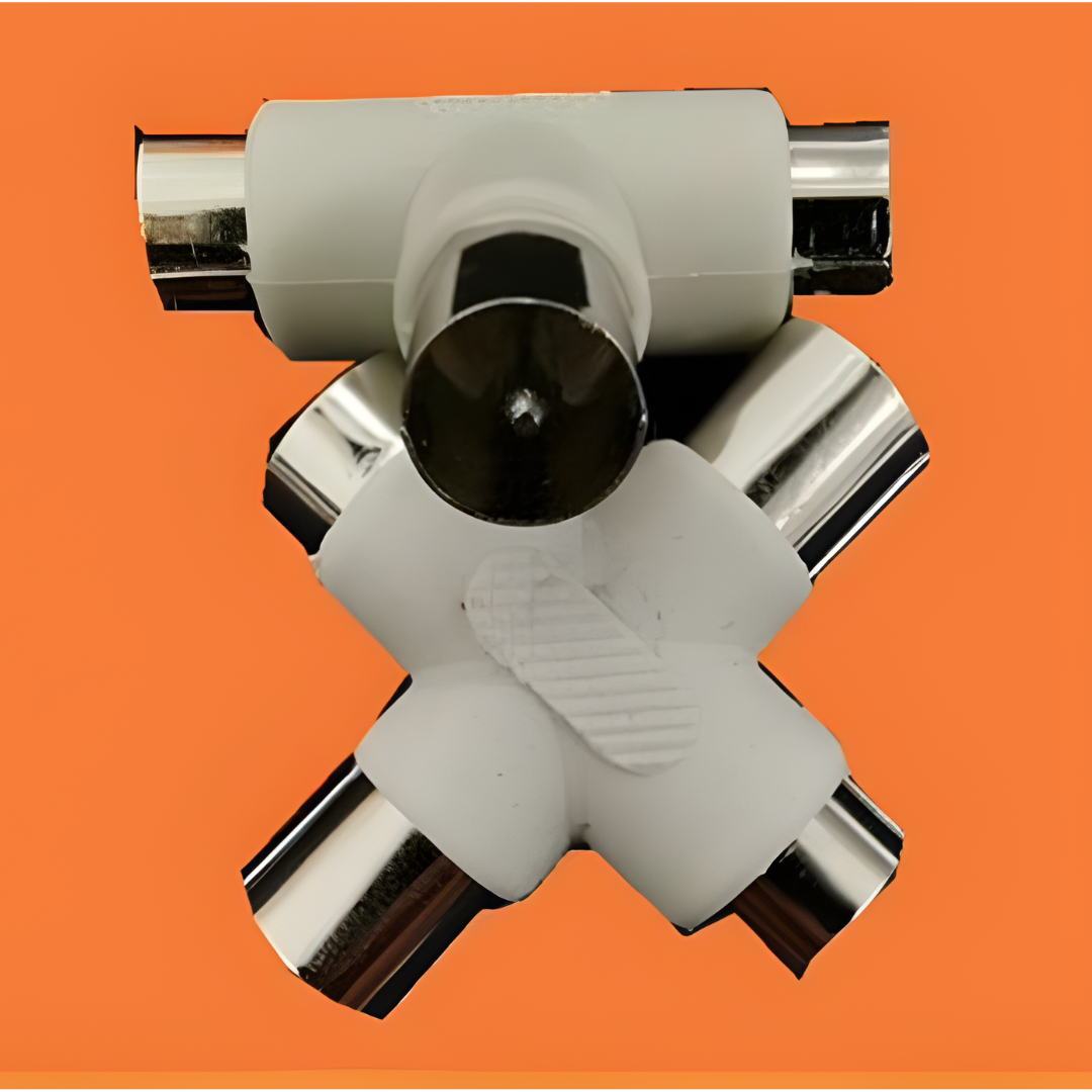 Adattatore Cavo Antenna TV 4 Vie Connettore Coassiale