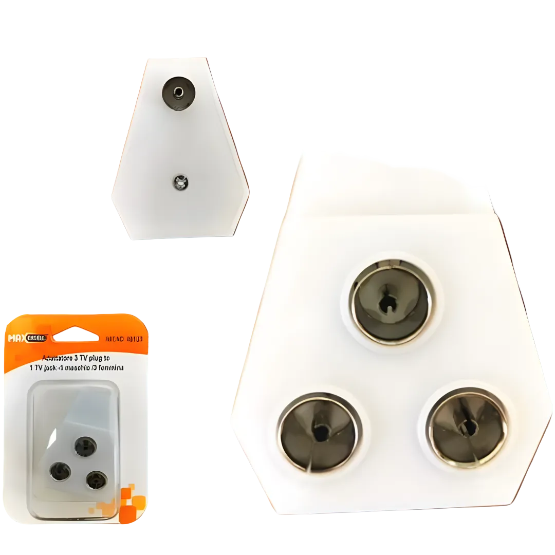 Sdoppiatore Antenna TV 1 Maschio 2 Femmine Connettore Coassiale