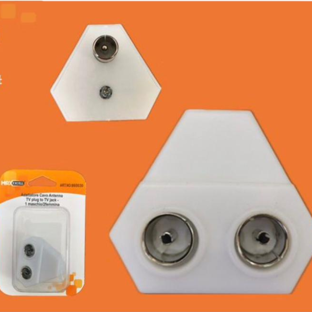 Sdoppiatore Coassiale Antenna TV 1 Maschio 2 Femmine