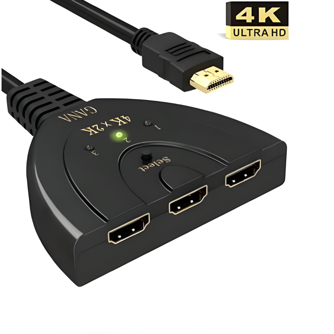 Switch HDMI 3 In 1 Out 4K Ultra HD con Selettore