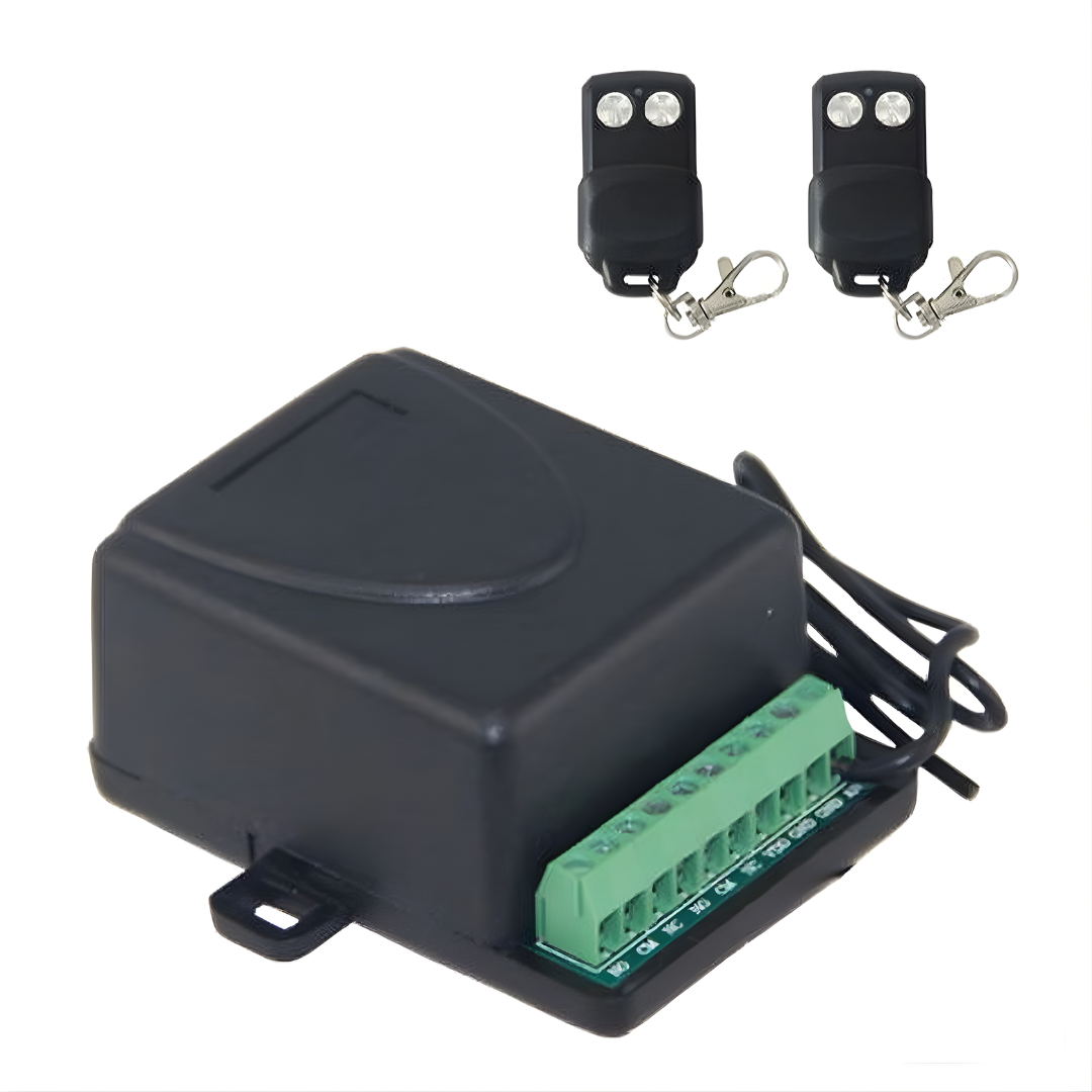 Kit Ricevitore Radio 433MHz con 2 Telecomandi per Cancelli e Automazioni