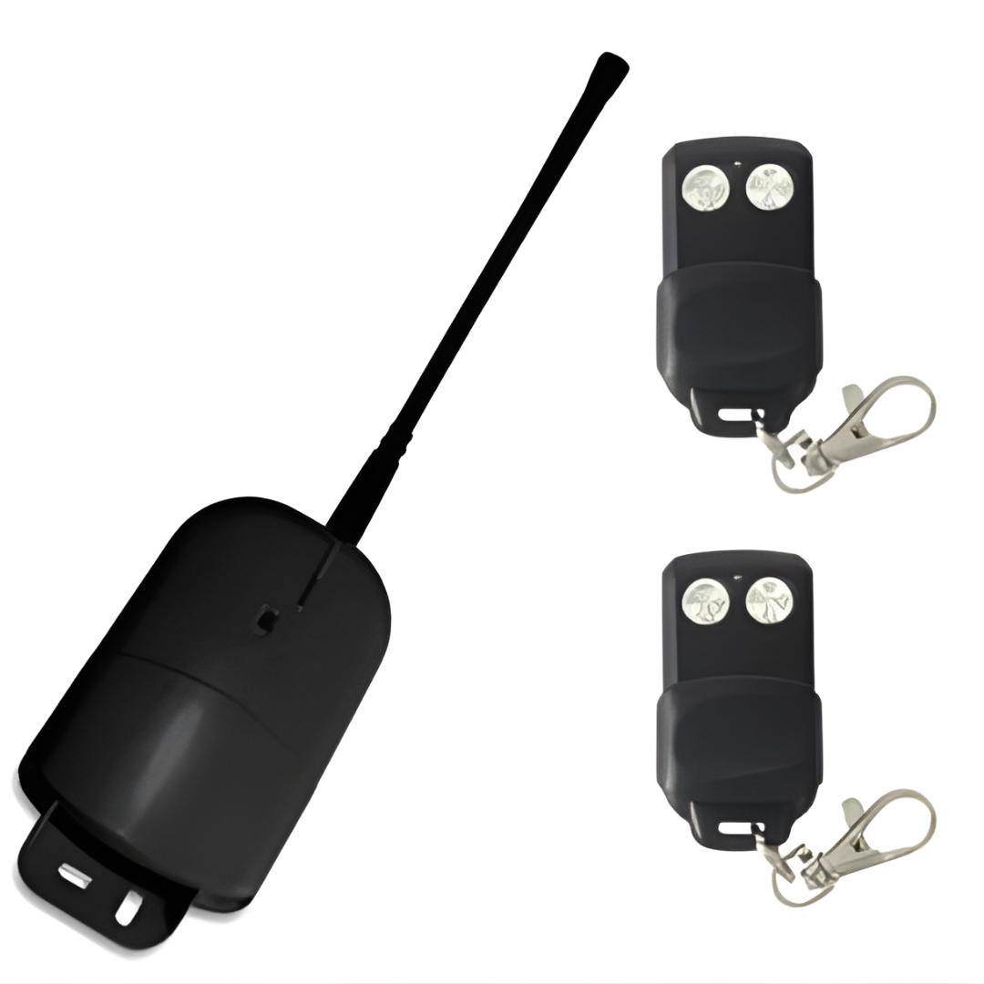Kit Ricevitore Radio 433MHz con Antenna e 2 Telecomandi per Cancelli