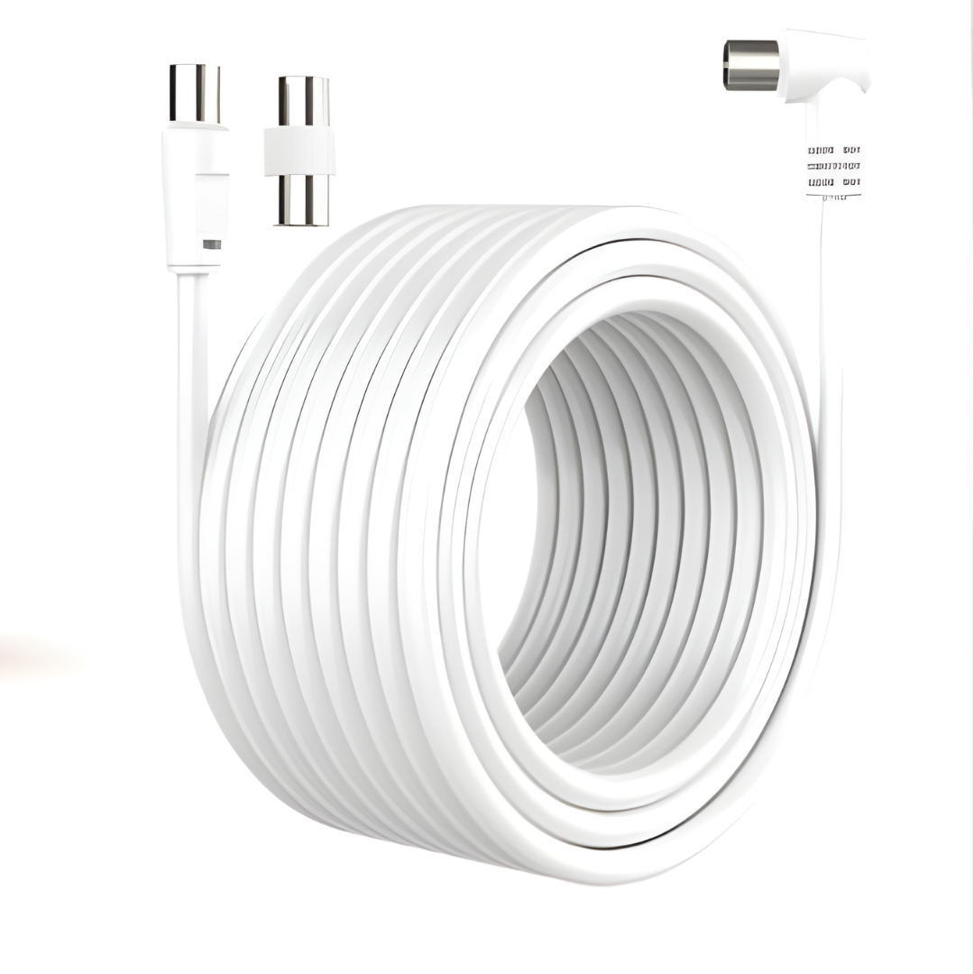 Cavo Antenna TV 25 Metri Maschio Maschio con Adattatore