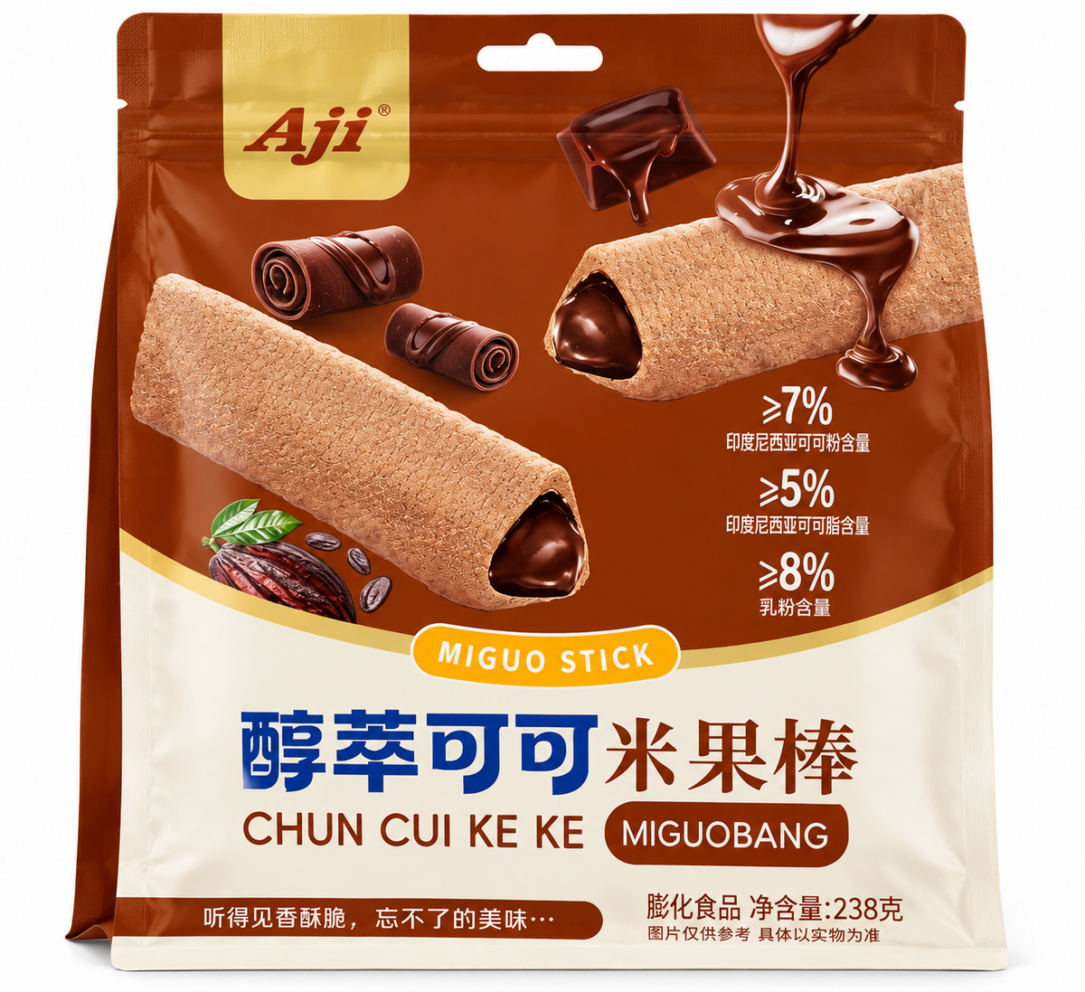 Wafer Croccanti Ripieni - Aji Migou Stick al Cacao (238 g)