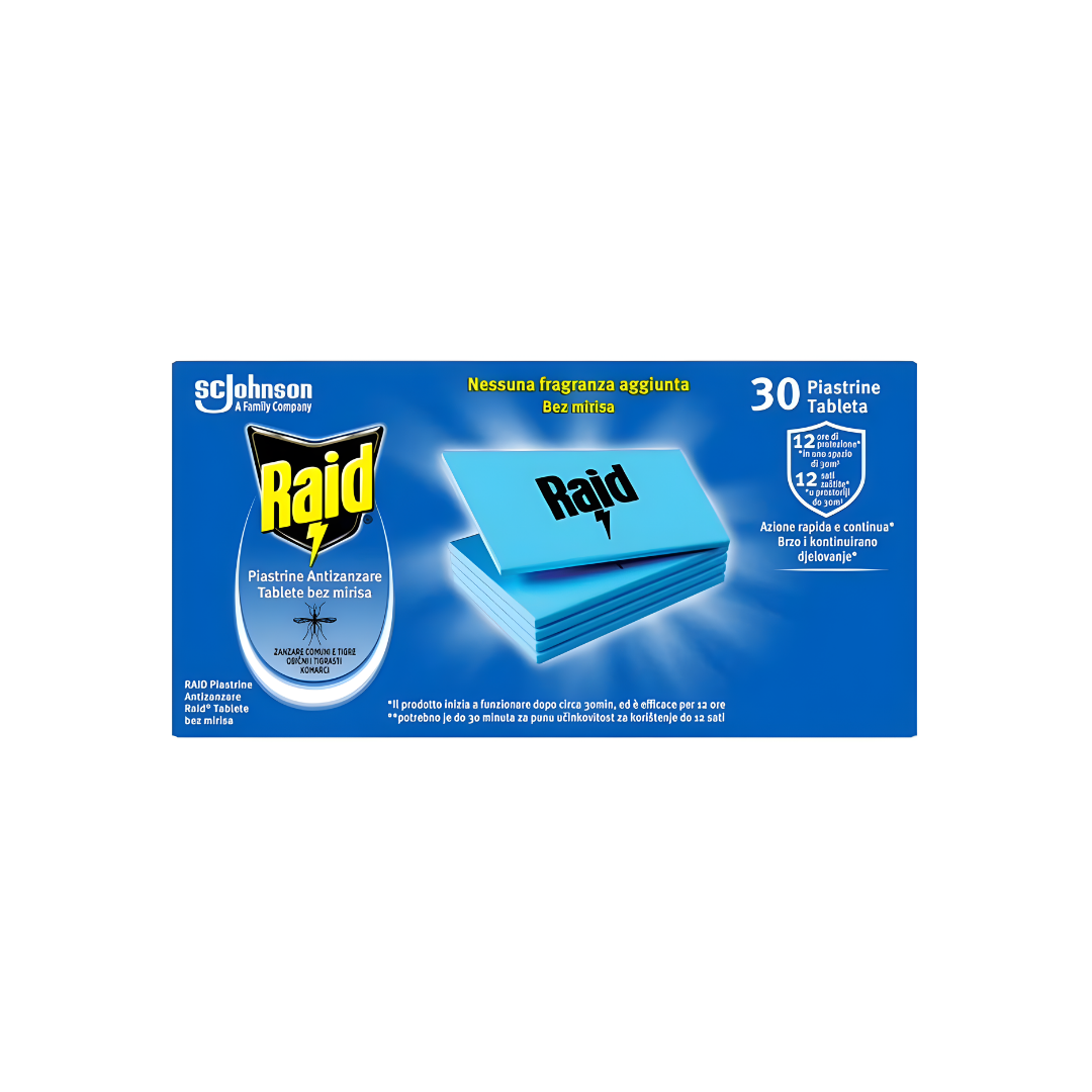 Raid Piastrine Antizanzare Ricarica Senza Profumo