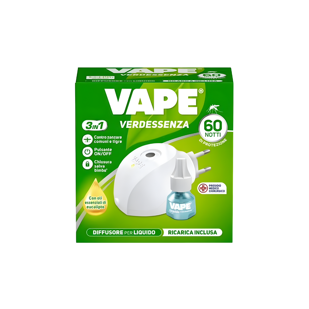 Vape Verde senza Diffusore Antizanzare 3in1 con Ricarica