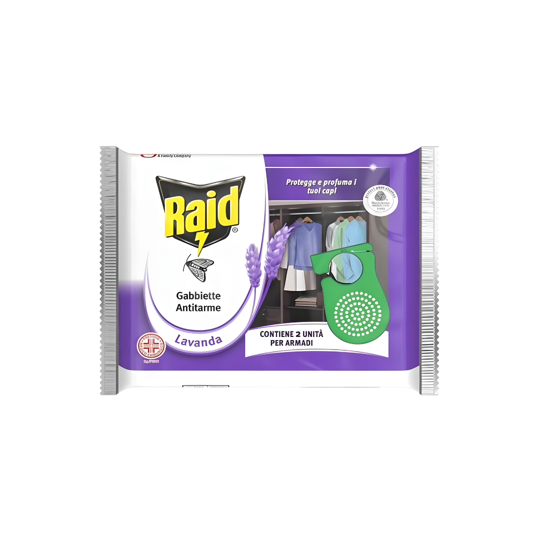 Raid Antitarme Ganci Lavanda Protezione Armadi