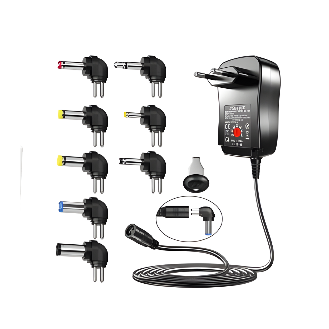 Alimentatore Universale 30W Regolabile 3V-12V con USB e Connettori Multipli