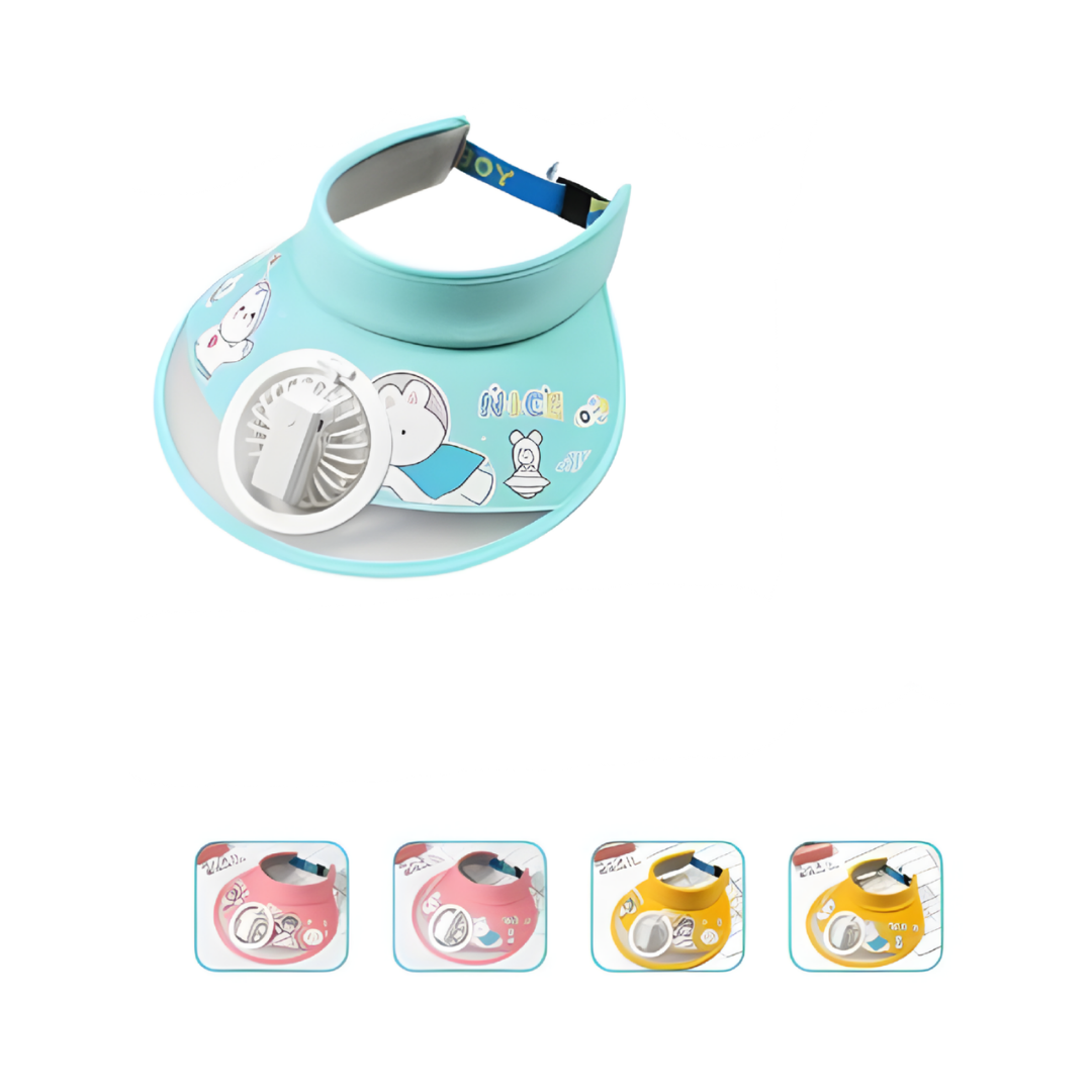 Cappello Visiera con Mini Ventilatore USB Bambini