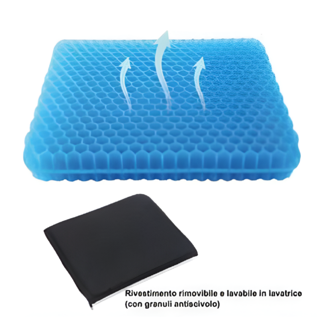 Cuscino in Gel Ergonomico per Sedia 1000g Antiscivolo Traspirante