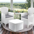 Set Tavolino e Sedie da Giardino in Rattan con Cuscini