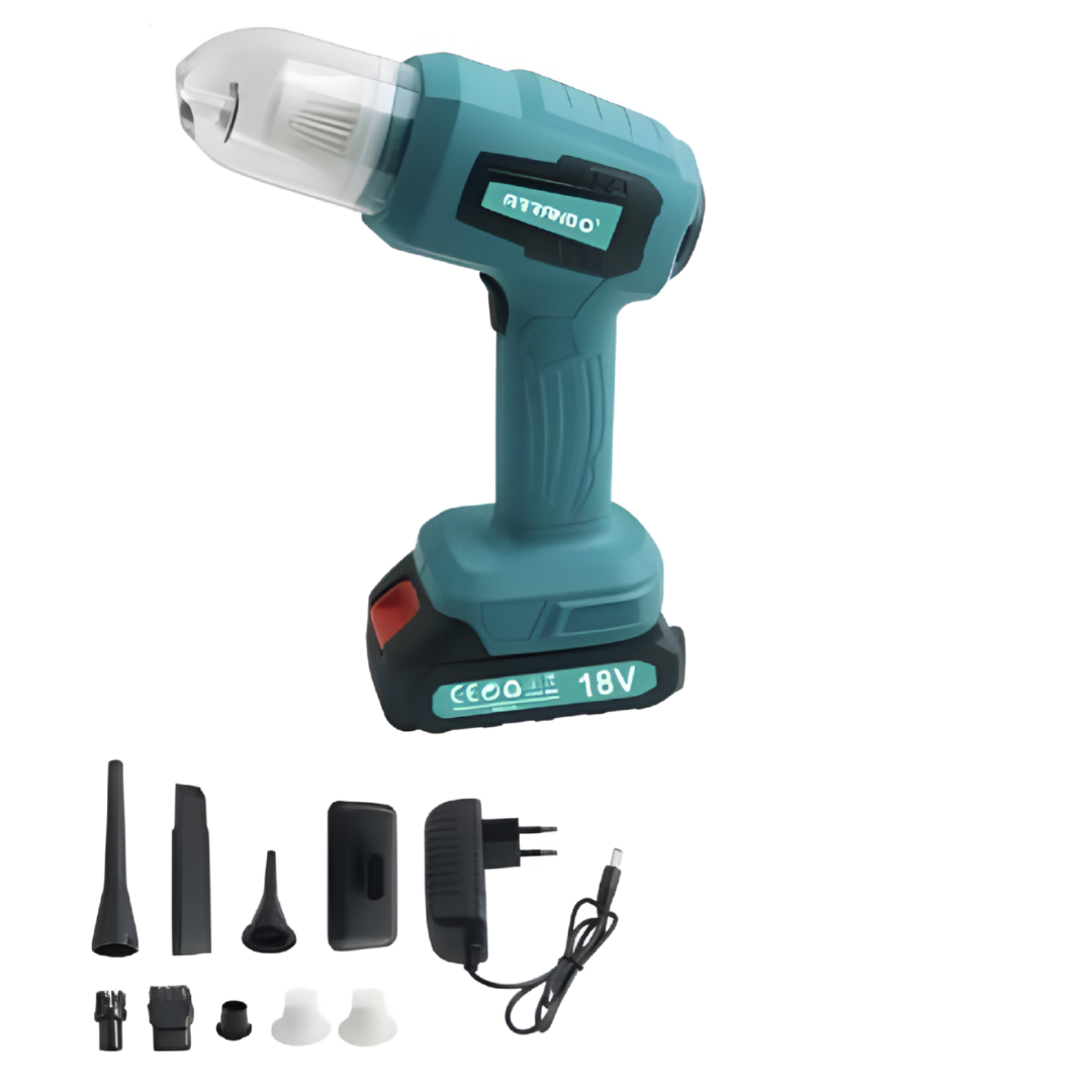 Aspirapolvere Portatile 18V Ricaricabile Multifunzione con 2 Batterie