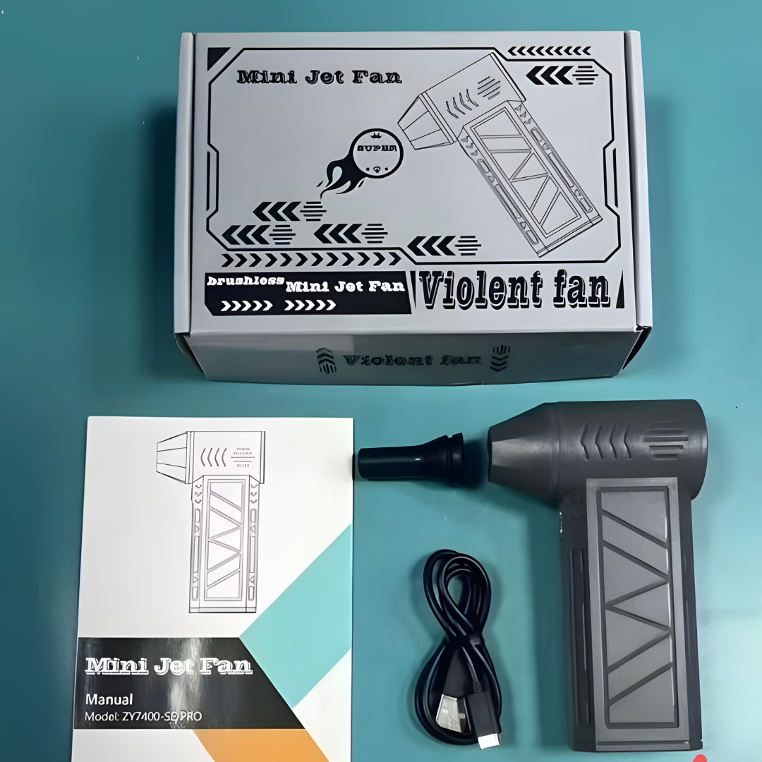 Mini Soffiatore Turbo Portatile Ricaricabile Jet Fan Alta Potenza