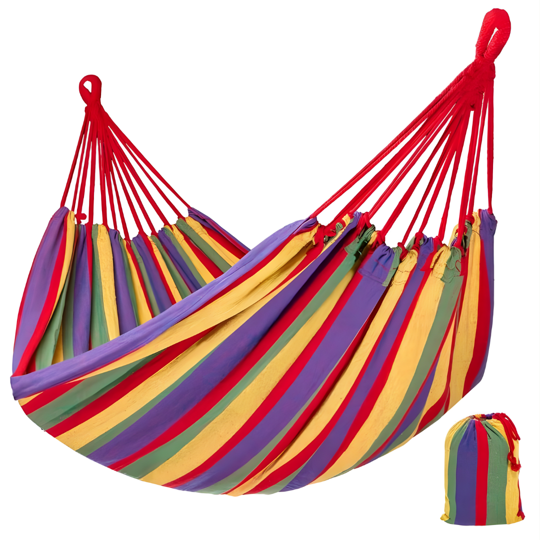 Amaca da Giardino in Cotone Colorata con Sacca da Trasporto