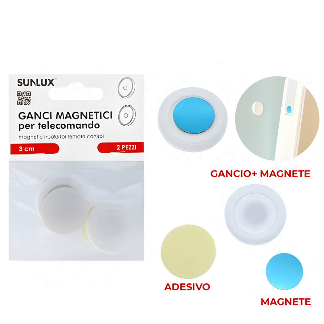 Ganci Magnetici per Telecomando Adesivi 2 Pezzi