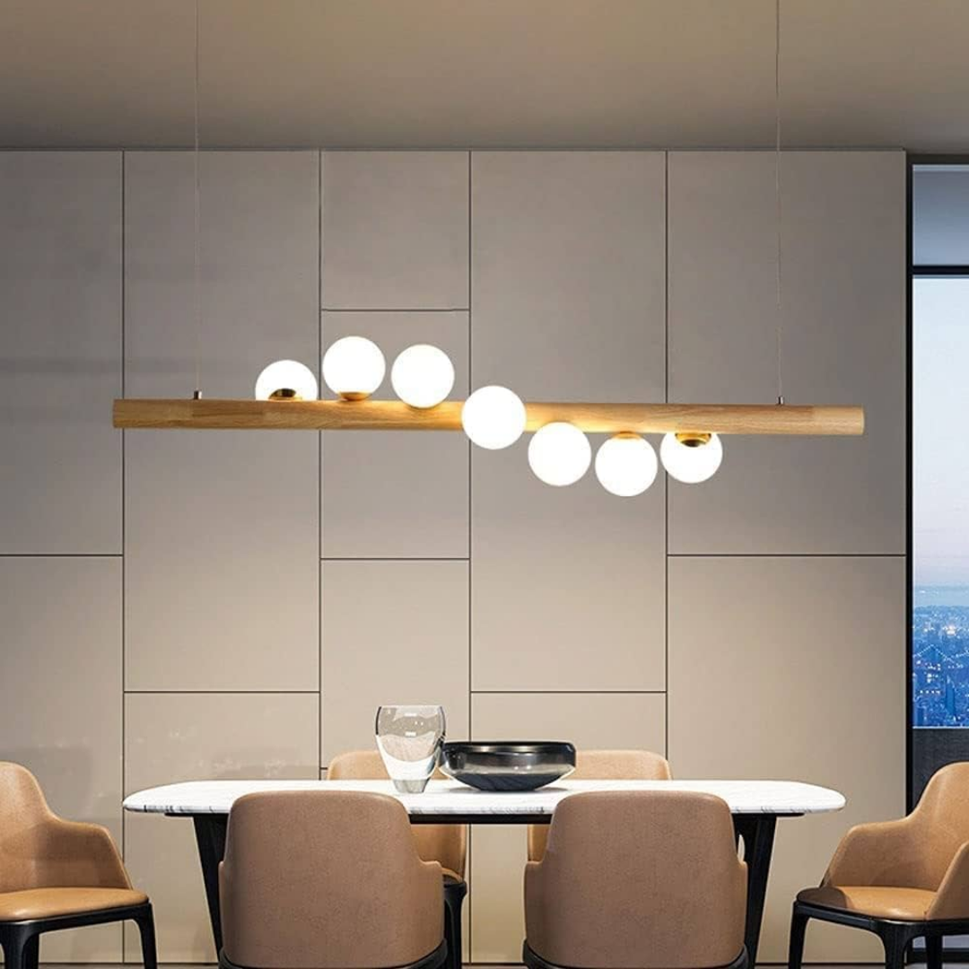 Lampadario moderno 7 luci G9 design lineare oro