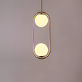 Lampadario moderno 2 luci G9 design ovale oro