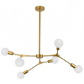 Lampadario moderno 6 luci E27 design industriale oro