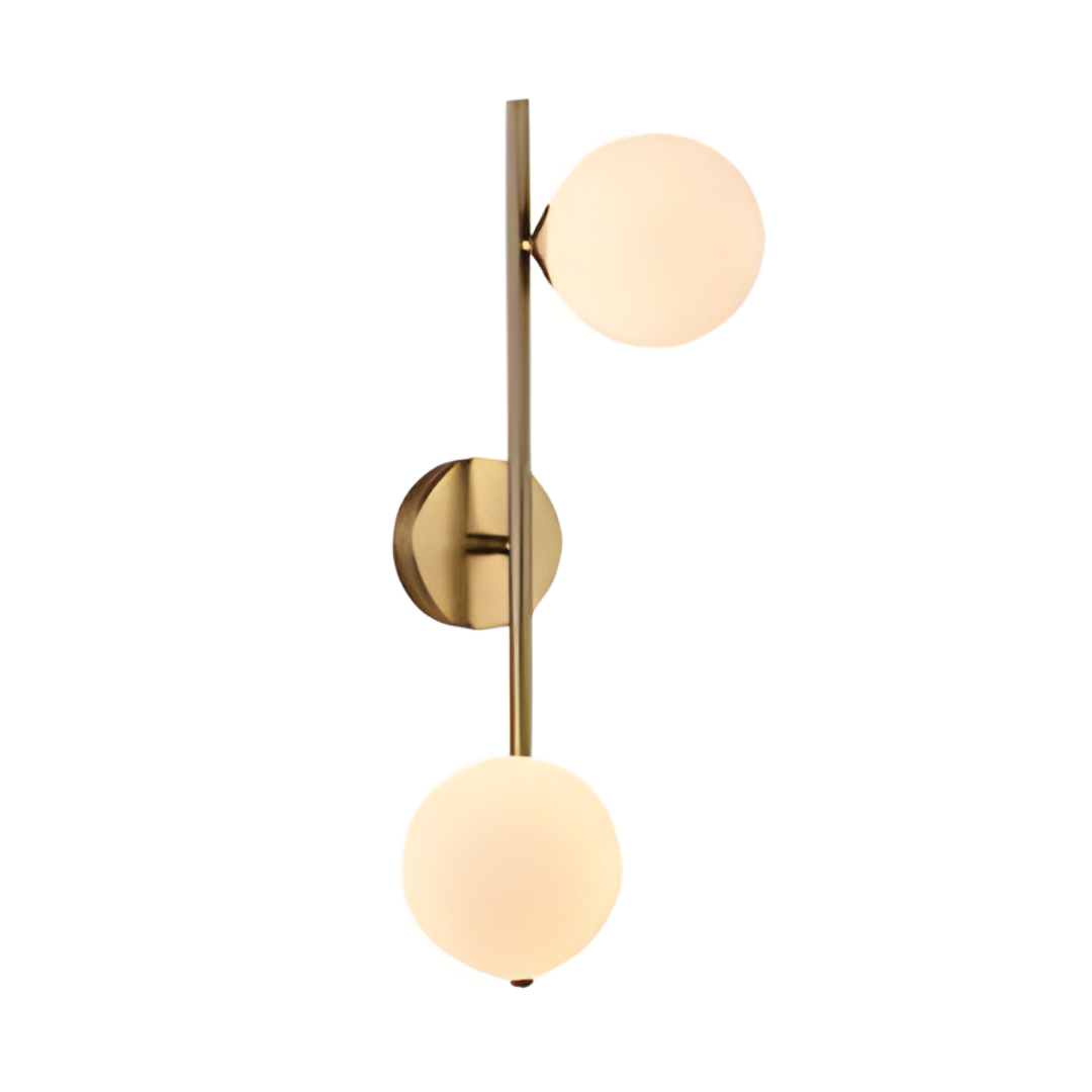 Applique da muro doppia G9 moderna oro con sfere vetro
